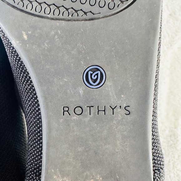 Rothys Shoe Women 8.5 The Point Black Fabric Pointy Toe Slip On Ballet Flats - Picture 7 of 8